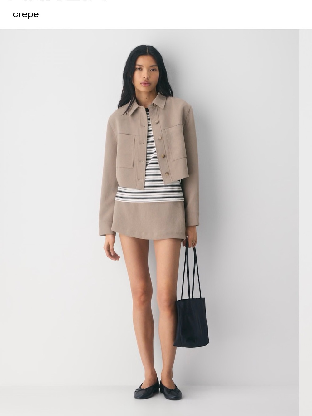 Wilfred Cropped Boxy Jacket in Beige Taupe